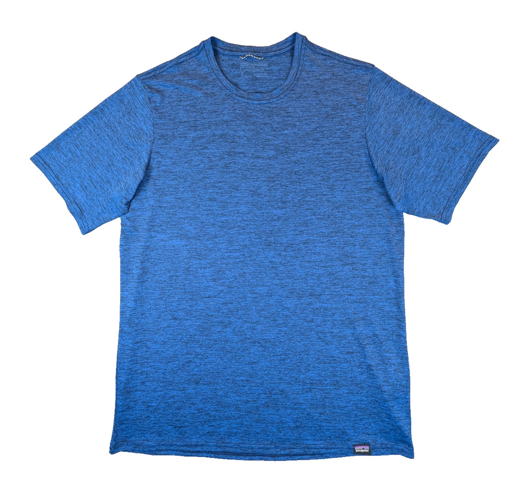 Patagonia Shirt Mens Small Blue Short Sleeve Quick Dry Tee Performance Outdoor